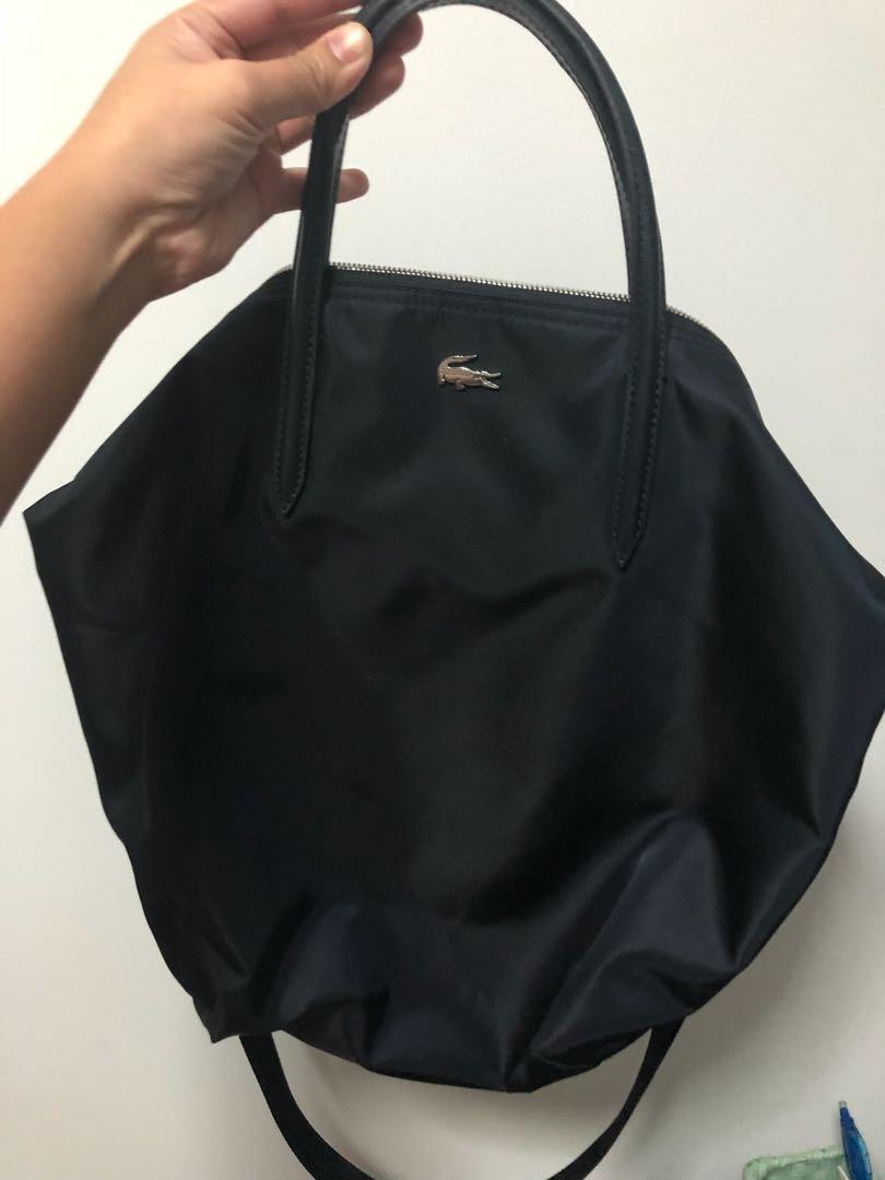 Lacoste Nylon Vertical Sling Bag (Navy 