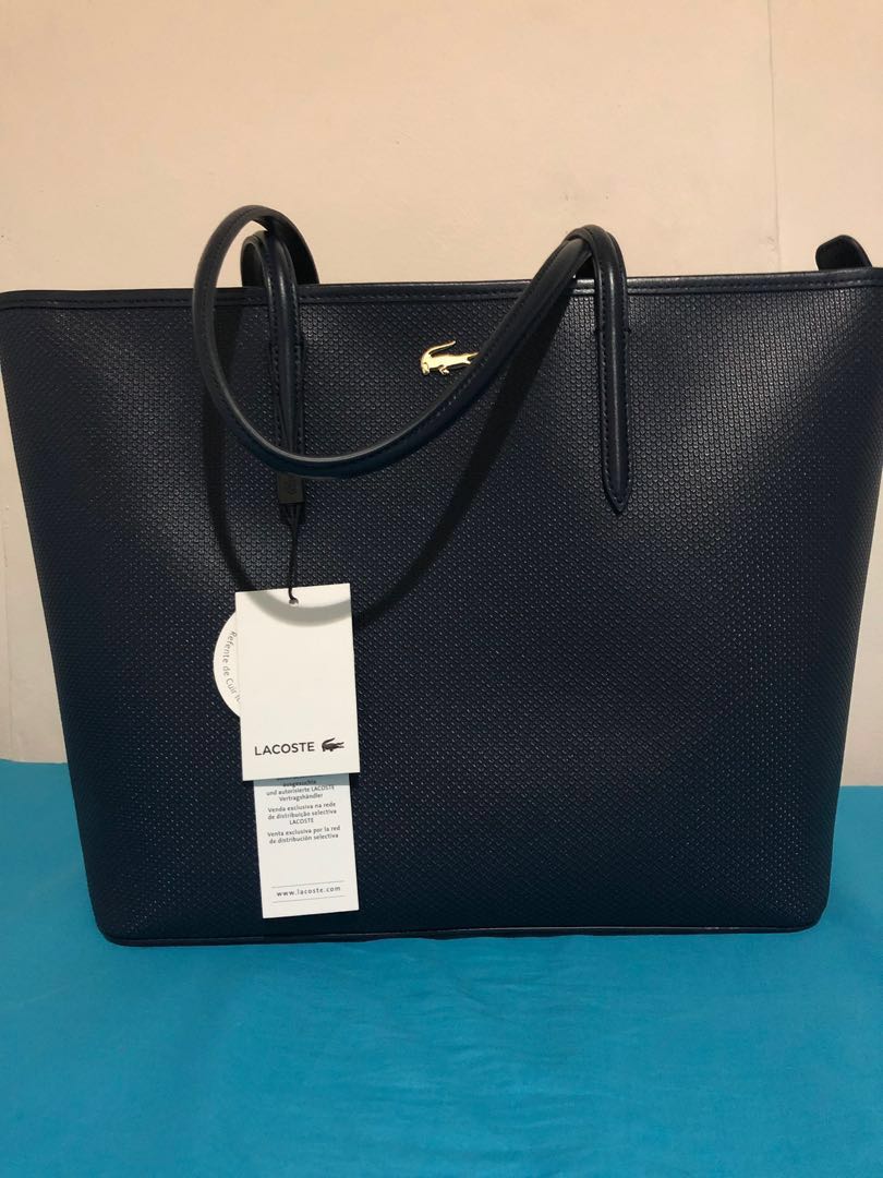 lacoste cow leather bag