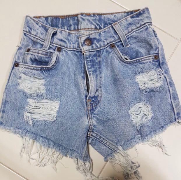 Levi's Ripped Denim Shorts, Women's