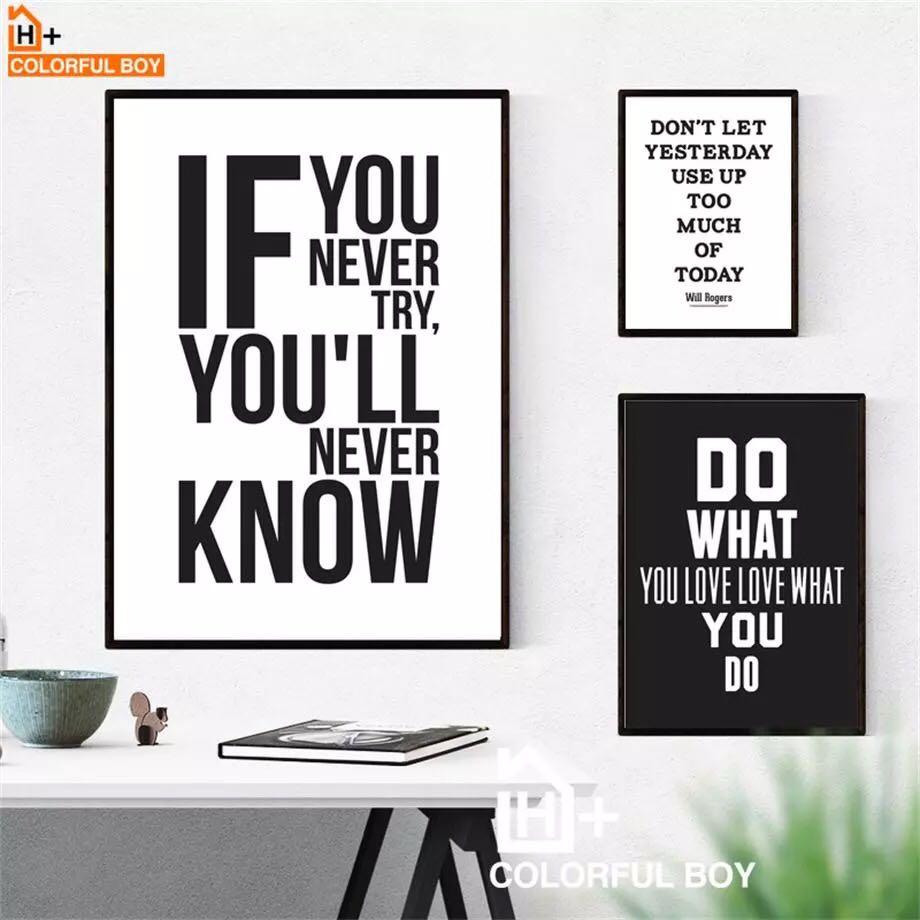 Motivational Inspiring Quotes Wall Art Canvas Painting