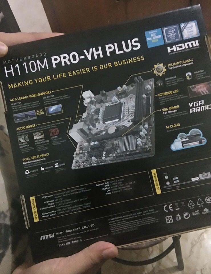 MSI Motherboard H110M ProVH Plus, Computers & Tech, Parts