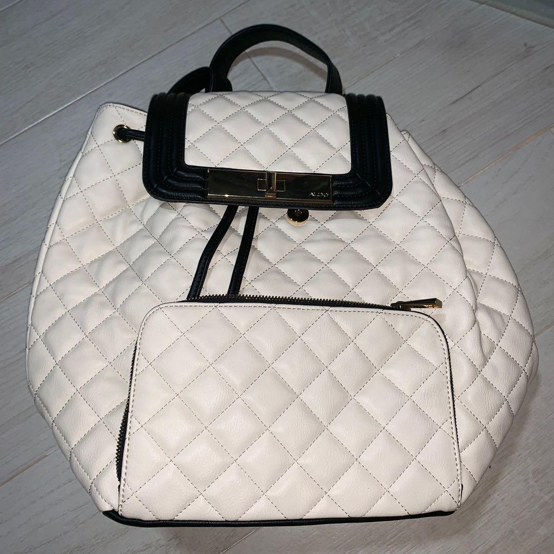 New ALDO Cream White Black backpack