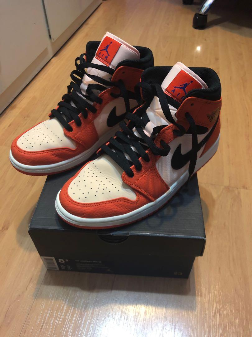 Nike Air Jordan 1 Mid Team Orange Men s Fashion Footwear