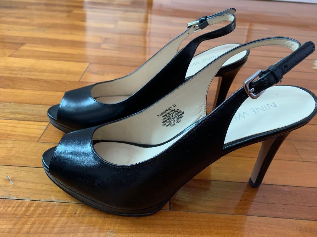 nine west open toe heel shoes