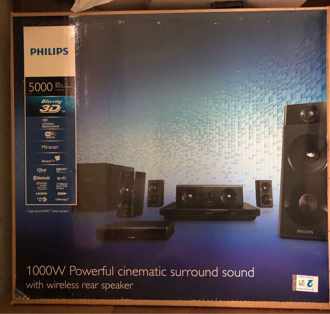 Philips 1000W cinematic surround sound wireless rear speaker, Audio