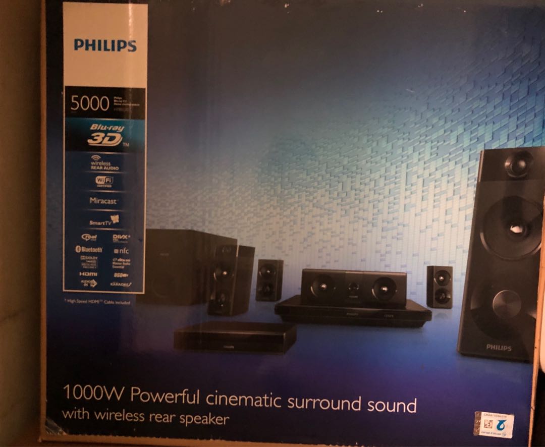 Philips 1000W cinematic surround sound wireless rear speaker, Audio, Soundbars, Speakers