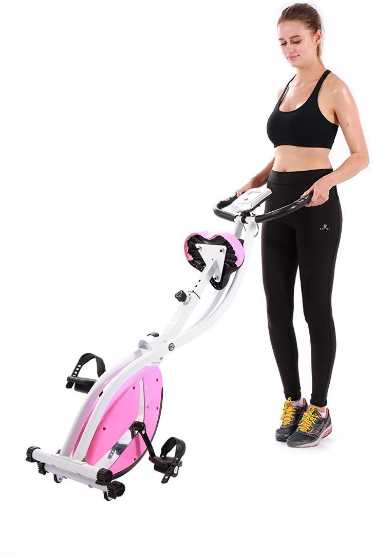 Pleny foldable upright stationary exercise hotsell bike with 16 level resistance