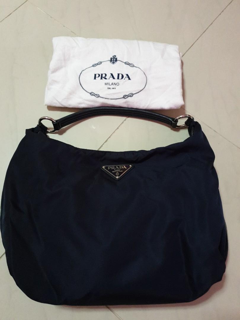Prada Nylon Hobo bag- long weekend sale $300!, Luxury, Bags & Wallets on  Carousell