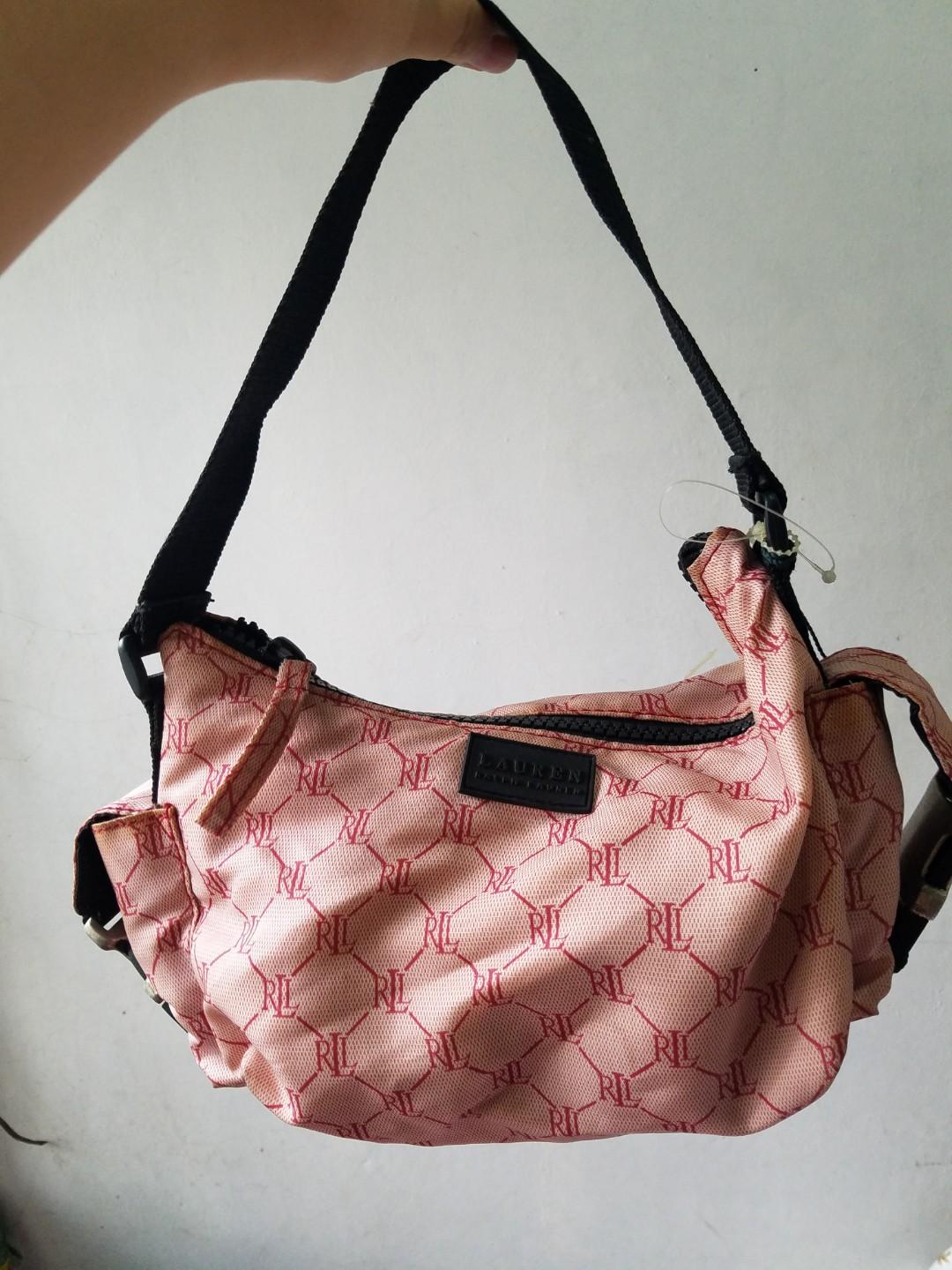 Ralph Lauren Pink Monogram Hobo Bag, Women's Fashion, Bags & Wallets, Purses  & Pouches on Carousell