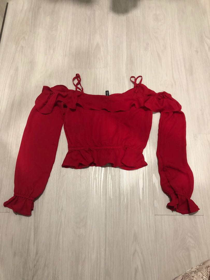 Red Off The Shoulder Top