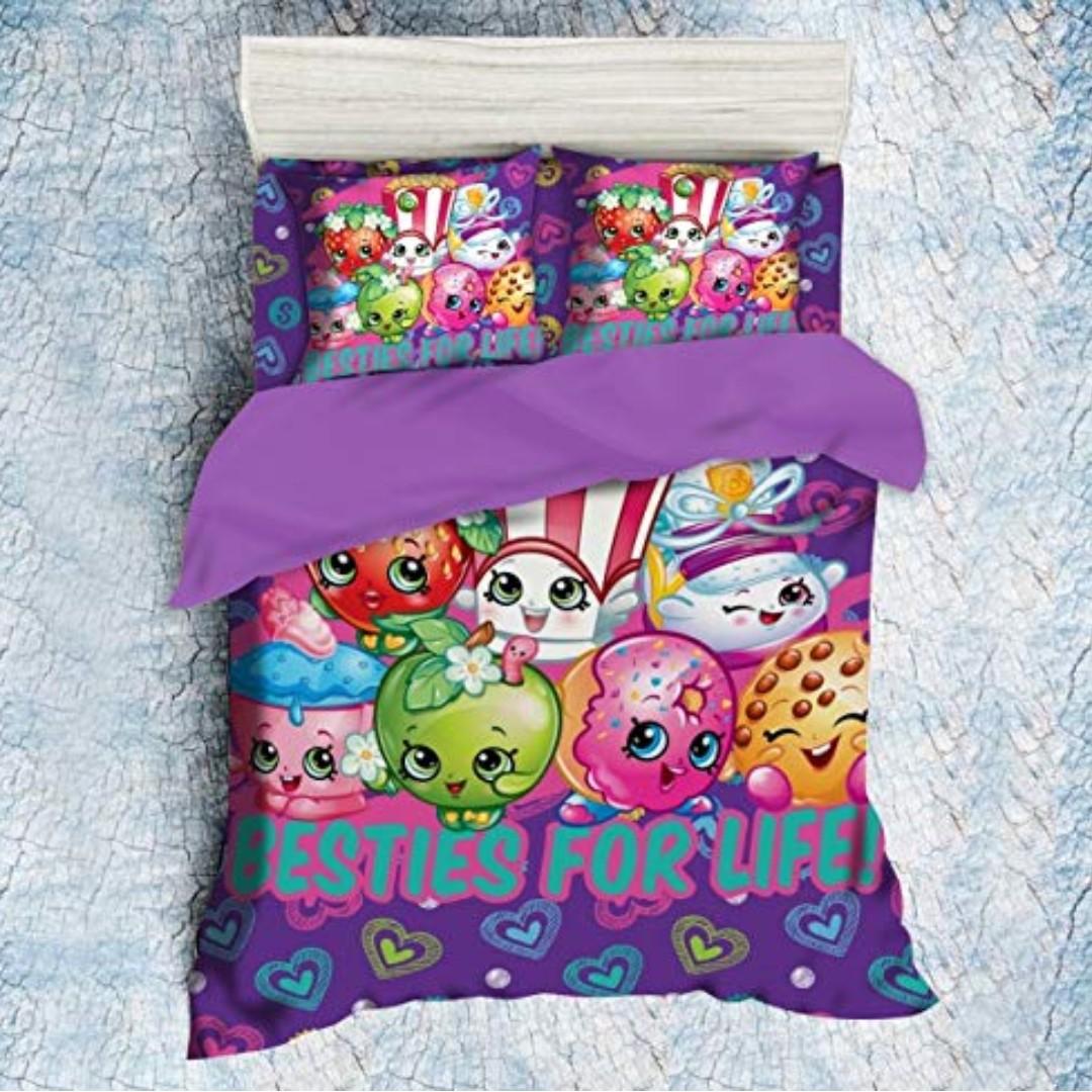 Shopkins 4pc Comforter Full Double Bedding Set Lavender Multicolor Besties For Life Home Furniture Furniture Fixtures Beds Mattresses On Carousell Features popular shopkins characters from shopville. carousell