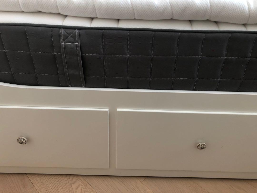 Ikea Hemnes Bed With 3 Drawers And A Mattress On Carousell