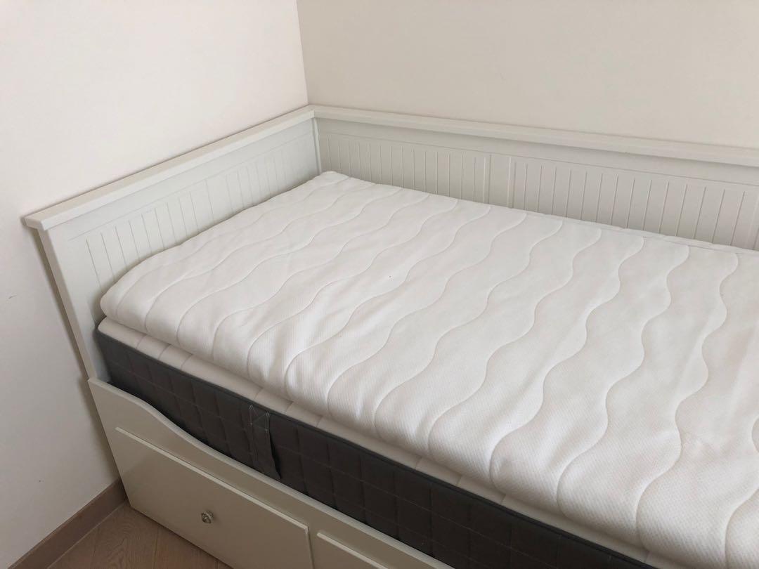 Ikea Hemnes Bed With 3 Drawers And A Mattress On Carousell