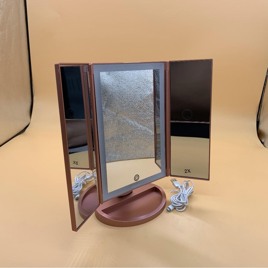 gold lighted vanity mirror