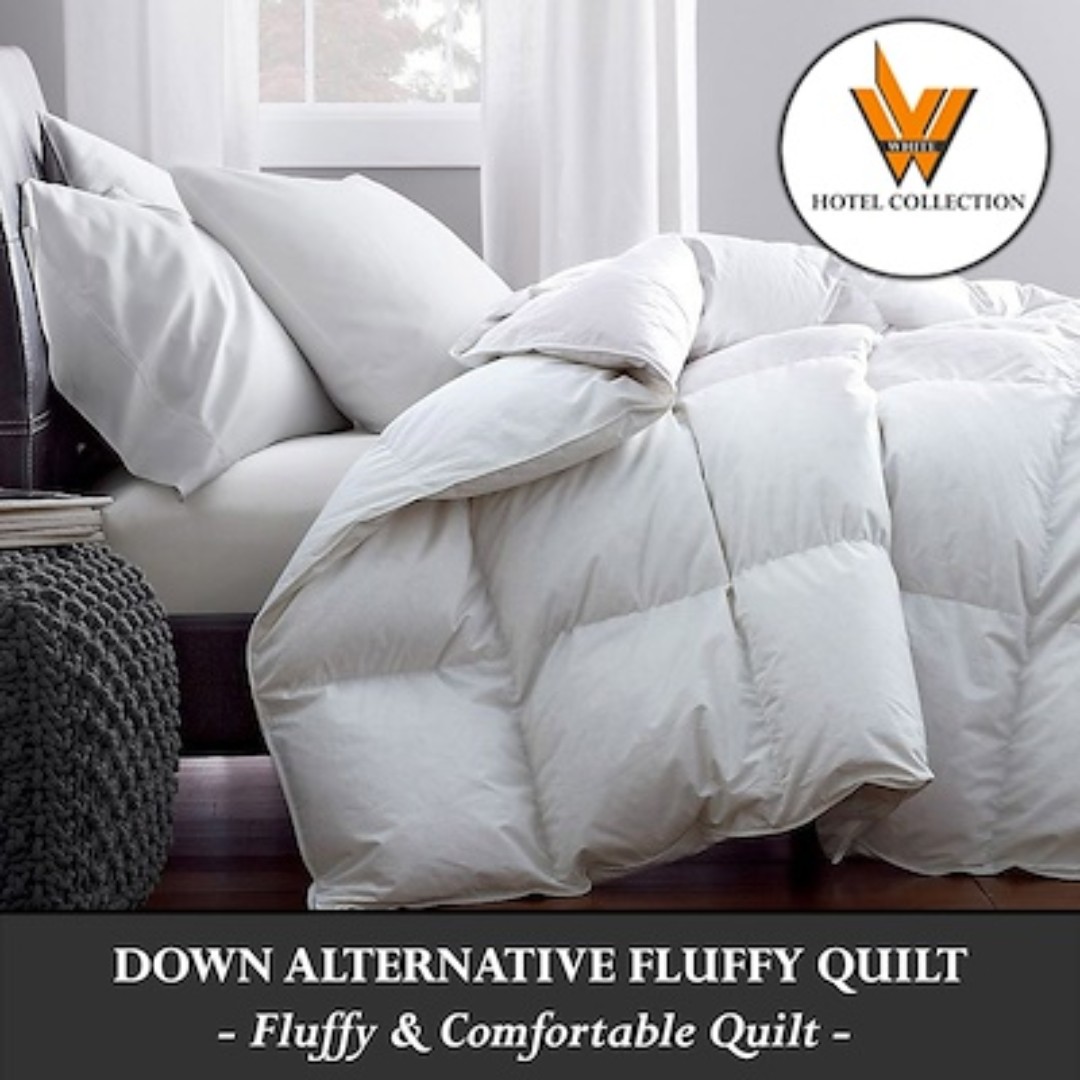 White Hotel Luxury Fluffy Thick Quilt Comforter Blanket On