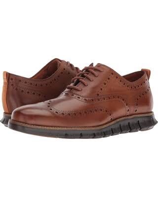 Cole Haan Zerogrand Wingtip Oxford British Tan Dark Roast Men s