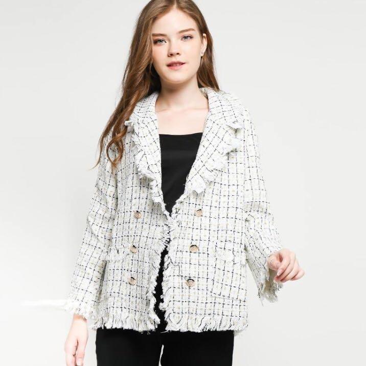 tweed jacket white