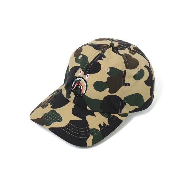 A bathing ape bape 1st camo shark cap 黃迷彩鯊魚老帽鴨舌帽, 他的 
