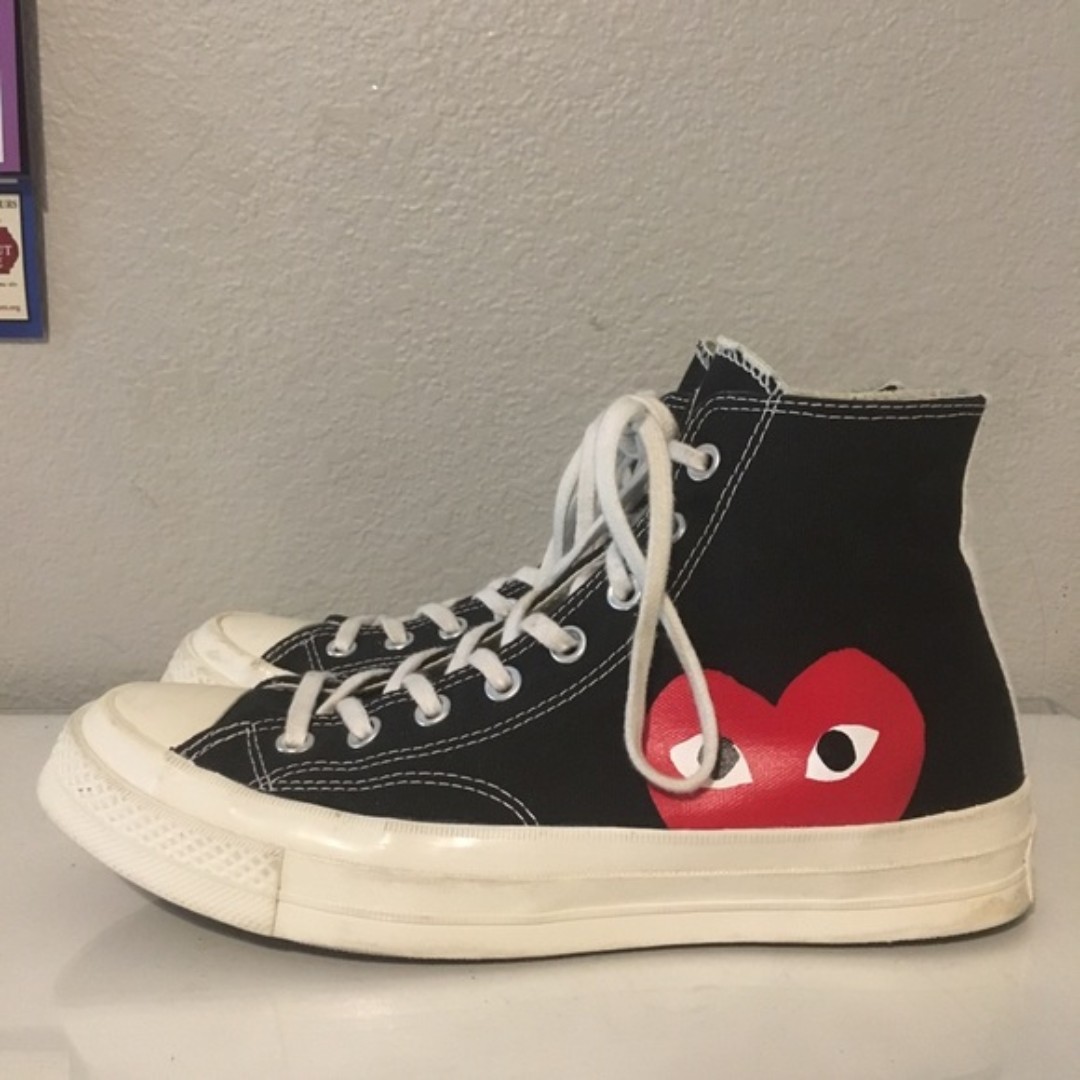 cdg converse high top black