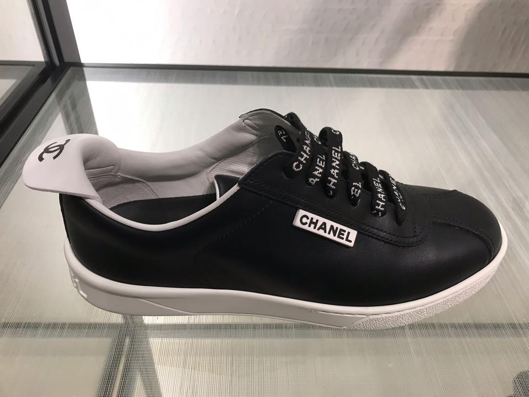 chanel black sneakers womens