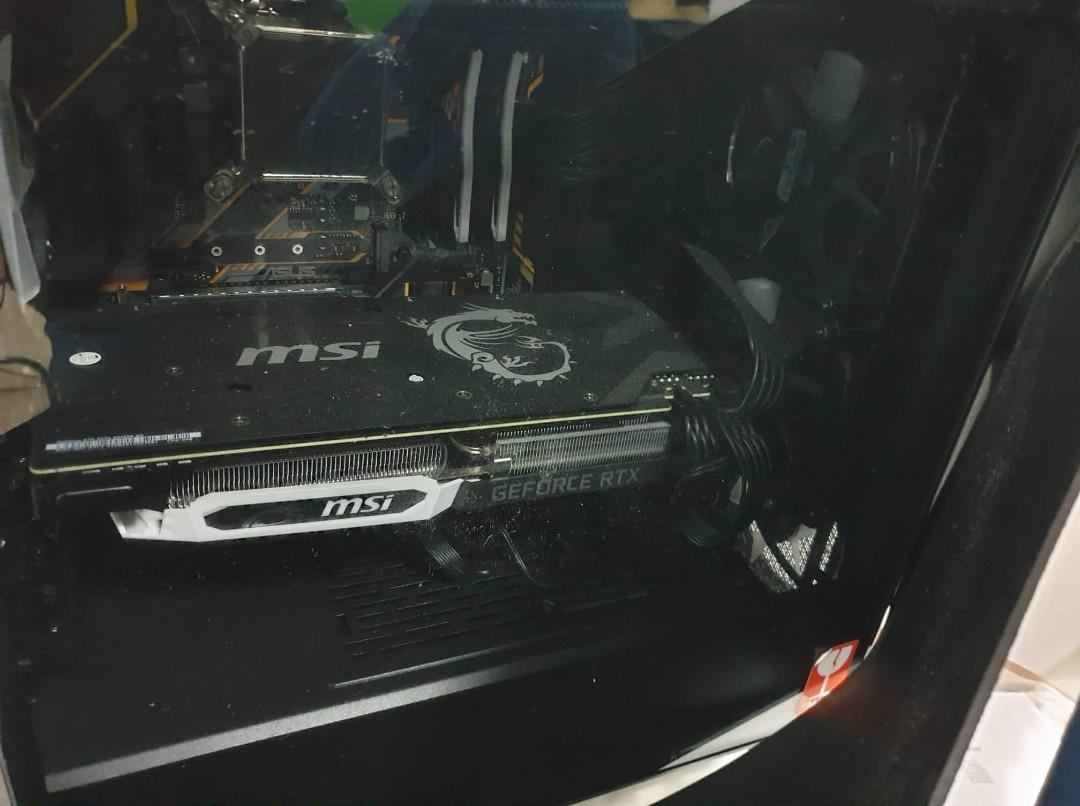 Complete High End 3d/Edit/Gaming Desktop Set (Category: Desktops) located in Pasig City. Submitted by pri14 (Listing ID 243978387, Image 3). Description: Hi! High End Desktop For Sale Specs: Intel Core i7-8700 @ 3.2GhZ Msi Rtx 2070 Armor 8GB 16 GB Geil RGB ram@ 3000mhZ Asus Tuf Z370 Plus CoolerMaster Masterbox MB500 w/3RGB Fans CoolerMaster AIO Liquid Cooler 2TB Seagate Barracuda Samsung Evo 860 256GB Power Supply-Fsp Hydro 850 80+ Gold Certified