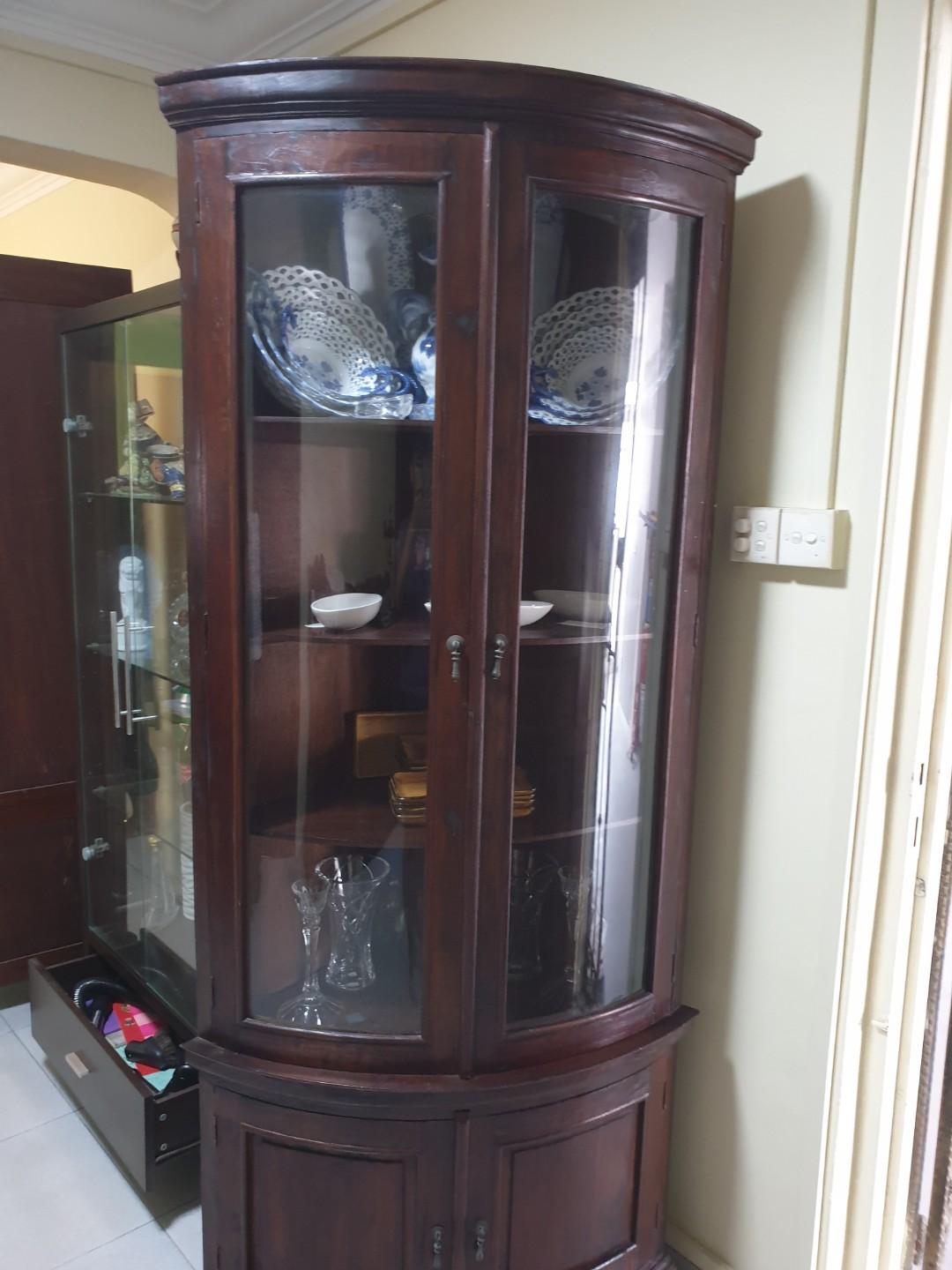 Corner Wooden Rustic Display Cabinet Furniture Tables Chairs On Carousell