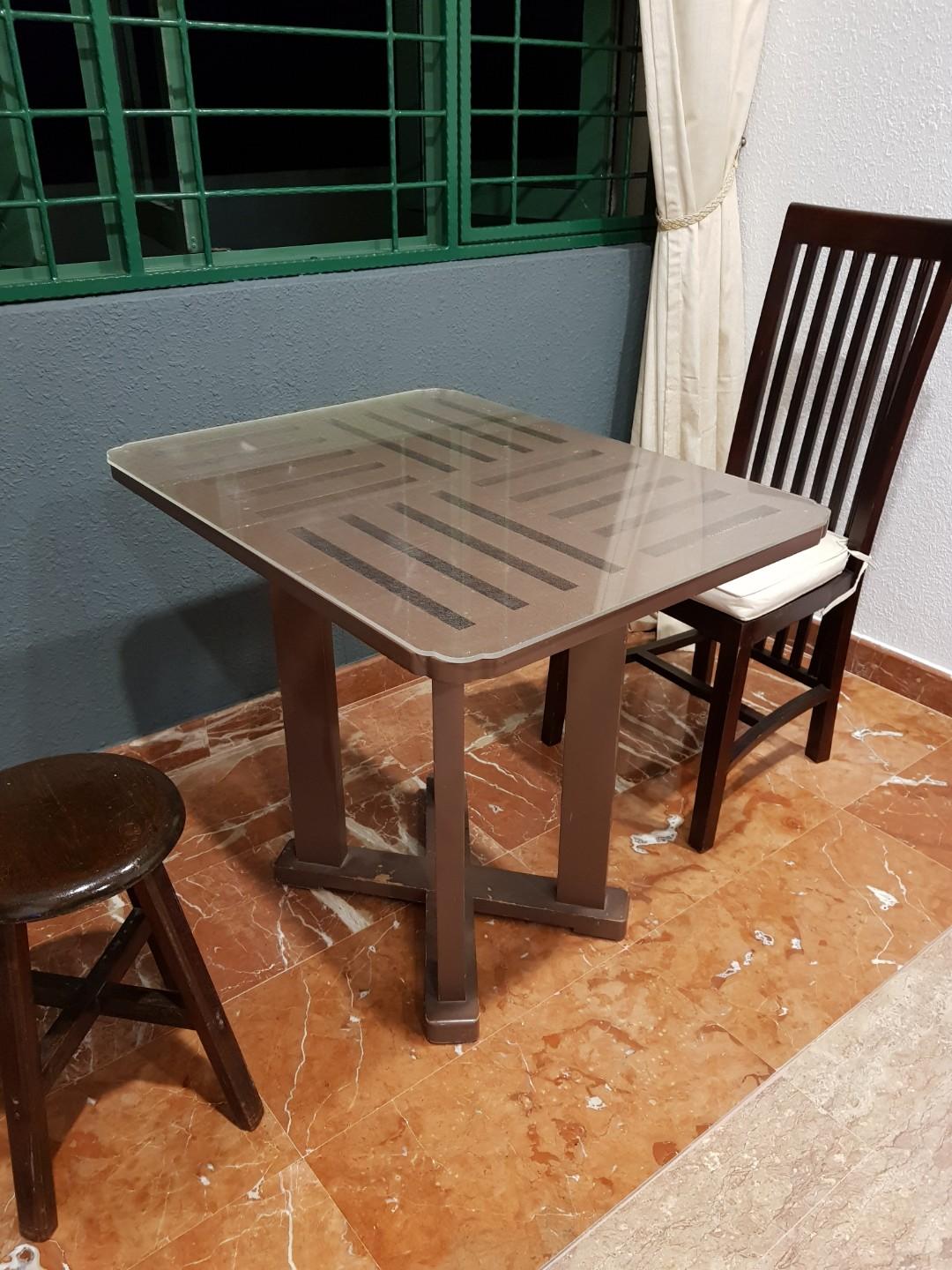 Rectangle Dining Table (Category: Tables & Sets) located in Singapore. Submitted by ennn.ie (Listing ID 243989860, Image 2). Description: Nice wooden table with acrylic top. Can be used for indoor, balcony, PES or terrace. For delivery, just need to add delivery charge..