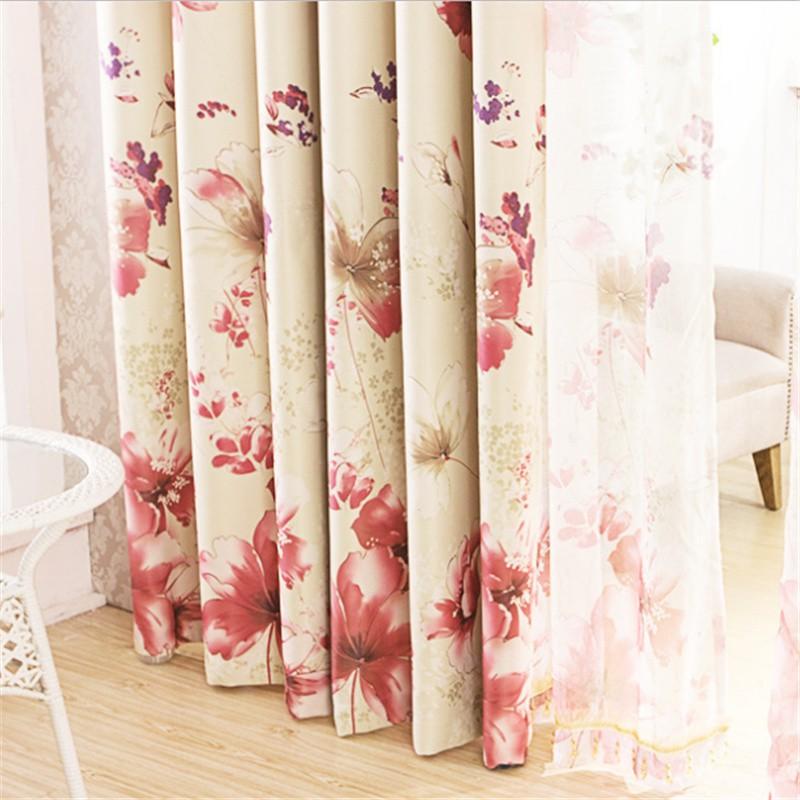 Floral Curtains Finished Fabrics Curtain For Bedroom Living Room