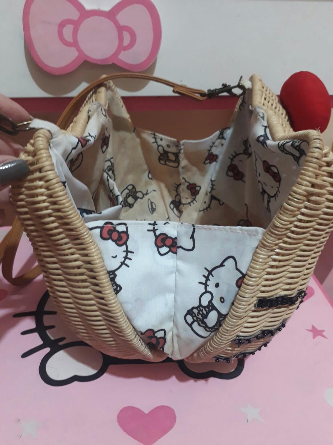 Hello Kitty Rattan Bag, Women's Fashion, Bags & Wallets, Crossbody