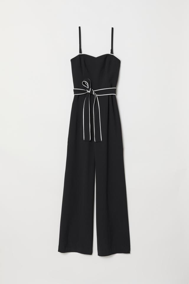 black and white formal jumpsuit