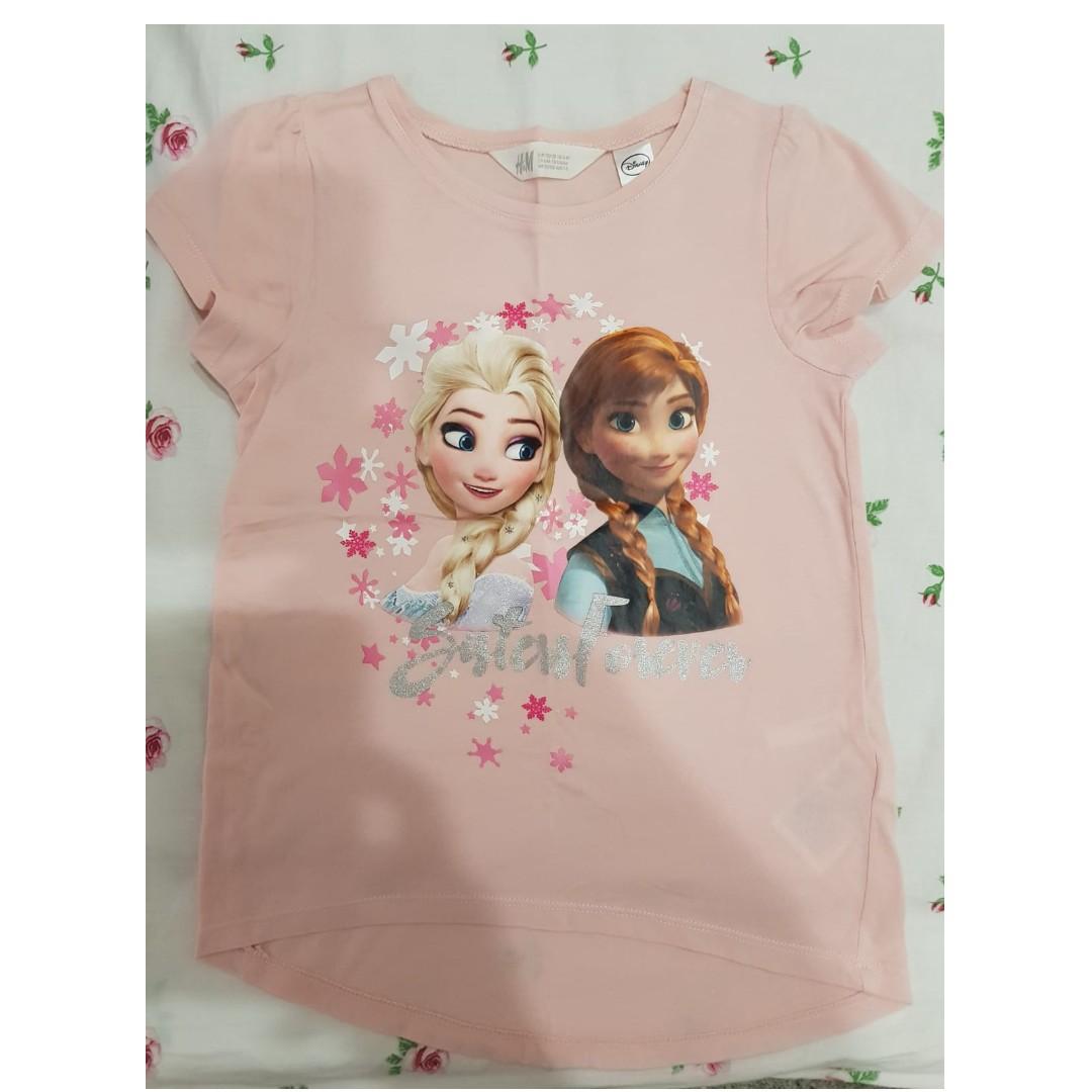 H M Disney Frozen T Shirt Authentic Babies Kids Babies Kids Fashion On Carousell