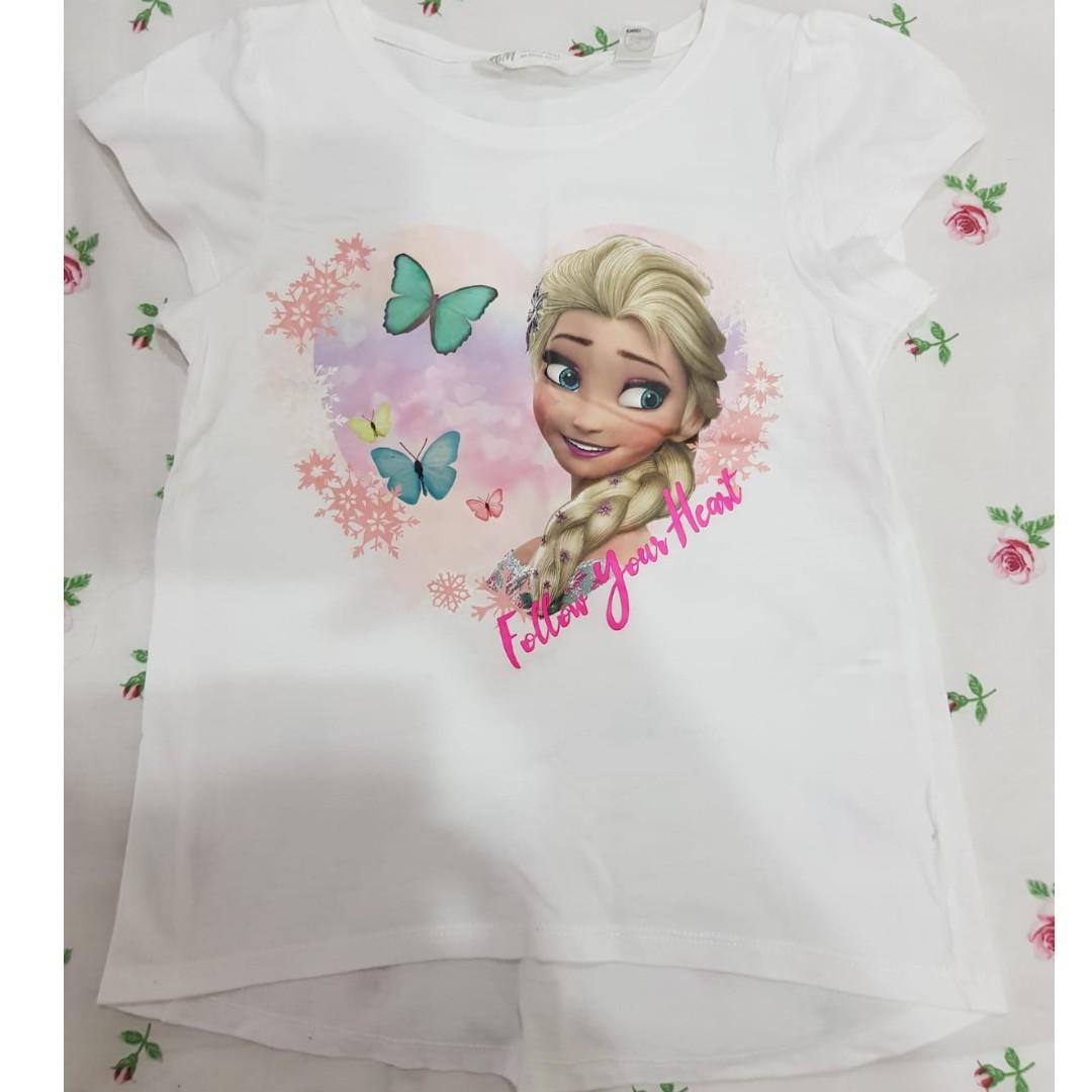 5T H&M Frozen Elsa Pink Top, Babies & Kids, Babies & Kids Fashion on  Carousell