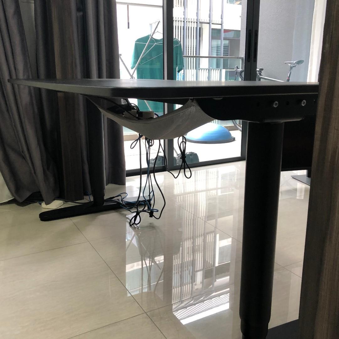IKEA Bekant Desk Sit/Stand Adj. Height (Black), Furniture & Home