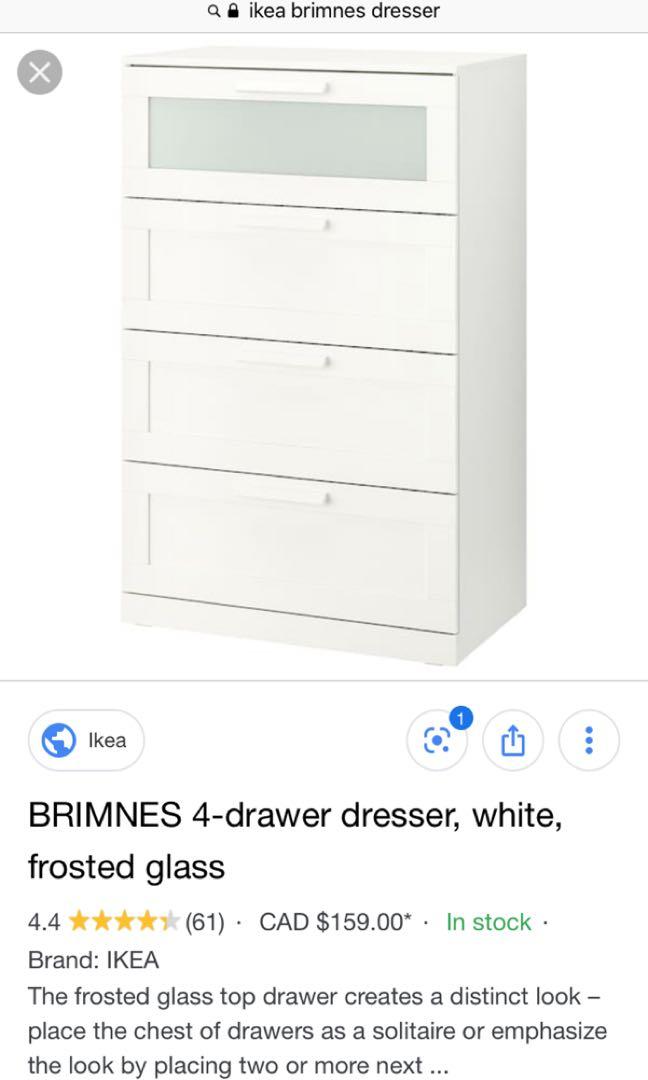 Ikea Brimnes 4 Drawer Dresser Home, 4 Drawer Dresser White Frosted Glass