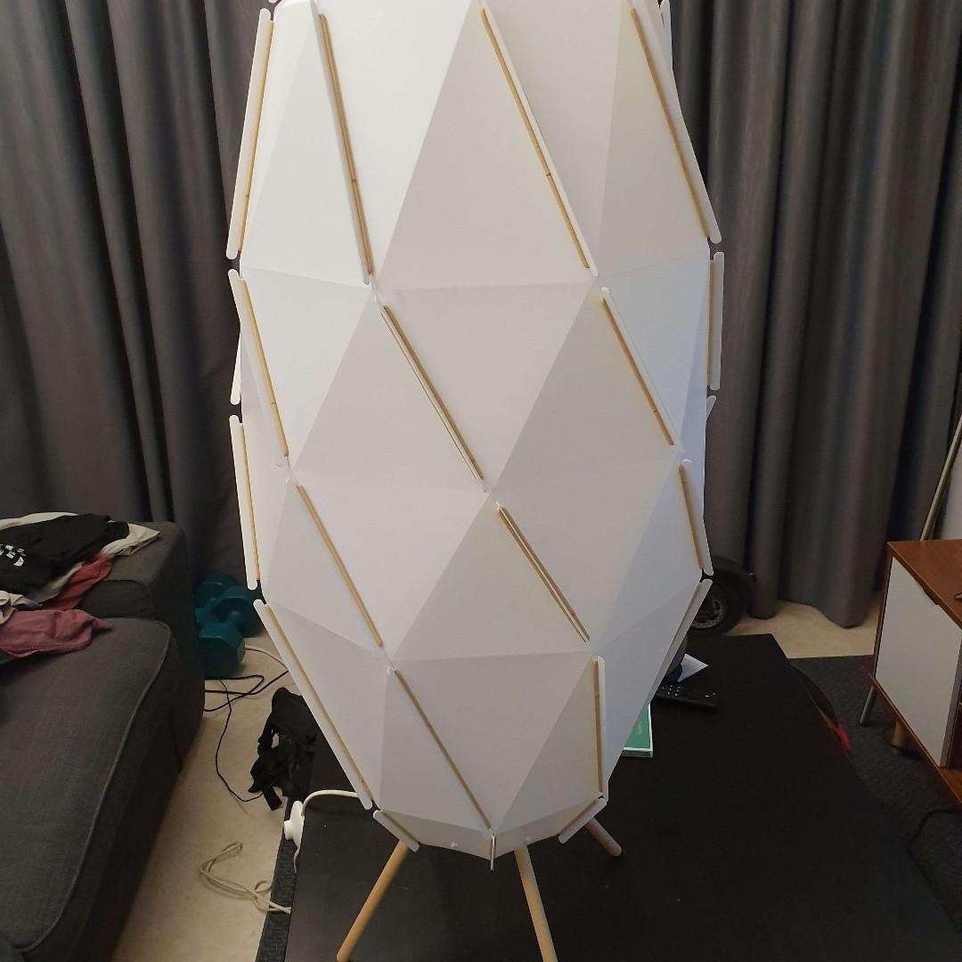 Ikea Sjopenna Floor Lamp White With Light Source Furniture Home Decor Lighting Supplies On Carousell