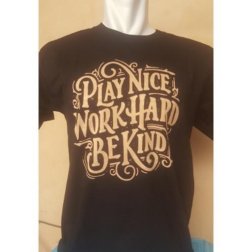 Kaos Sablon Discharge Katun Combed 24s Hitam M L Xl