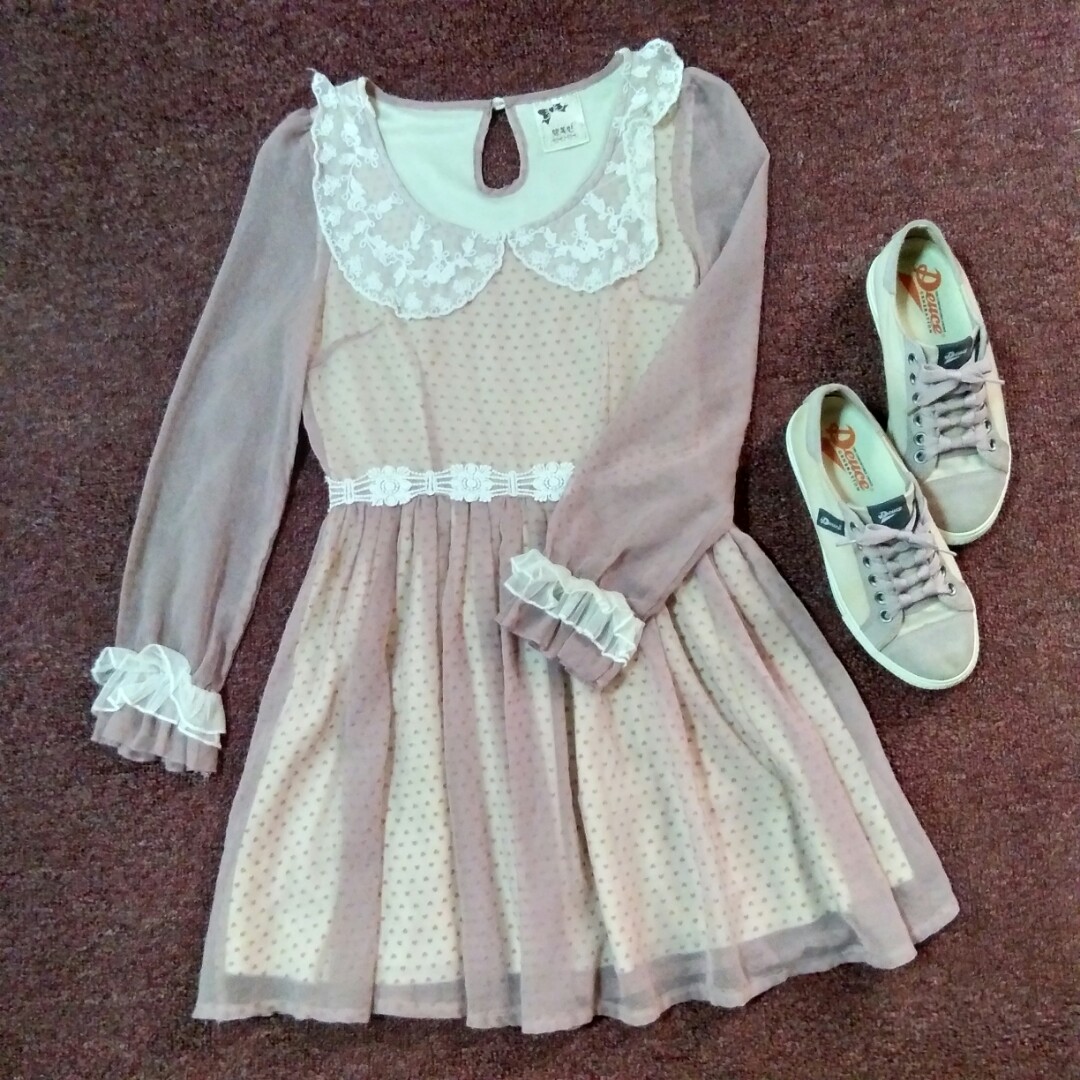 korean dress with sneakers