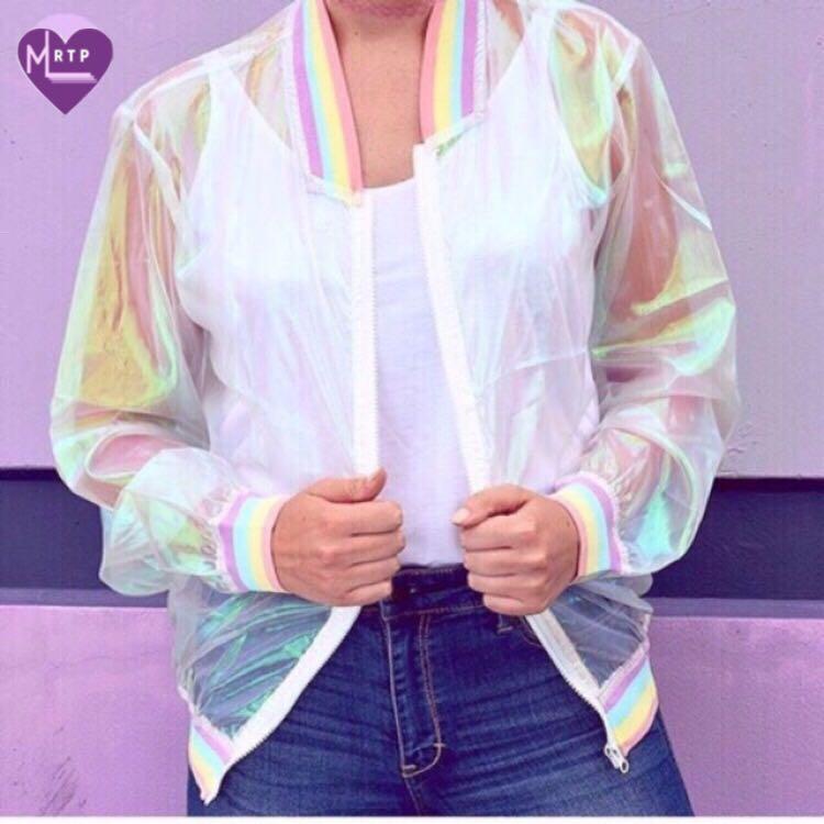 Clear discount holographic jacket