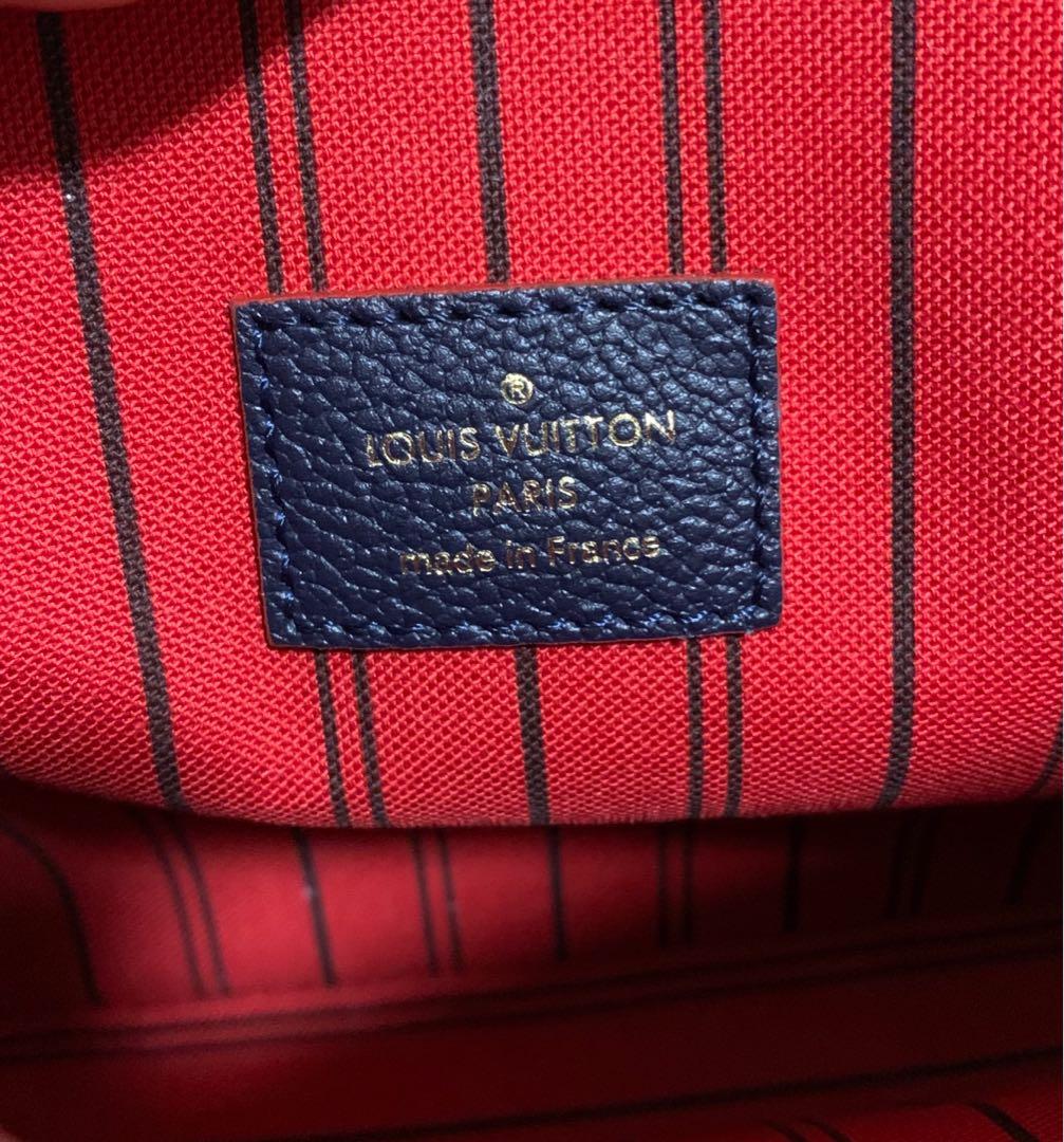 Louis Vuitton Navy Monogram Empriente Félicie Pochette Gold Hardware, 2021 (Like New), Blue/Red Womens Handbag