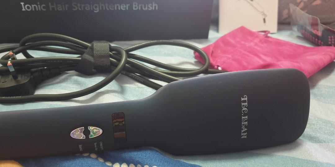 New TEC.BEAN High Tech Ionic Hair Straightener Brush for Straightening Hair and Adding Shine Suitable for Different Hairstyles Anti Scald Technology