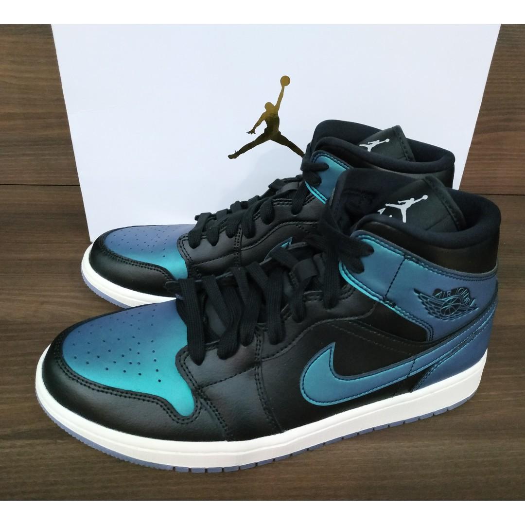 air jordan 1 mid iridescent black