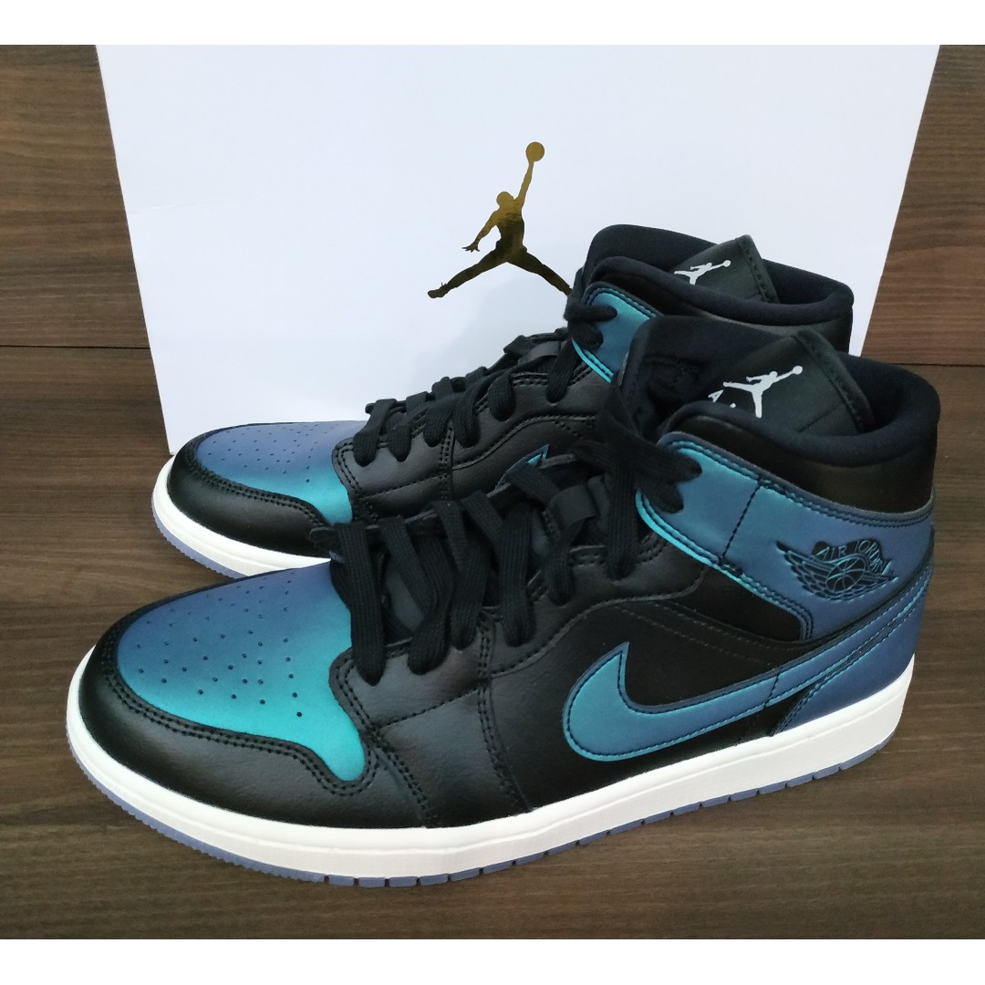 Nike Air Jordan 1 Mid Iridescent Black Men s Fashion Footwear Sneakers on Carousell
