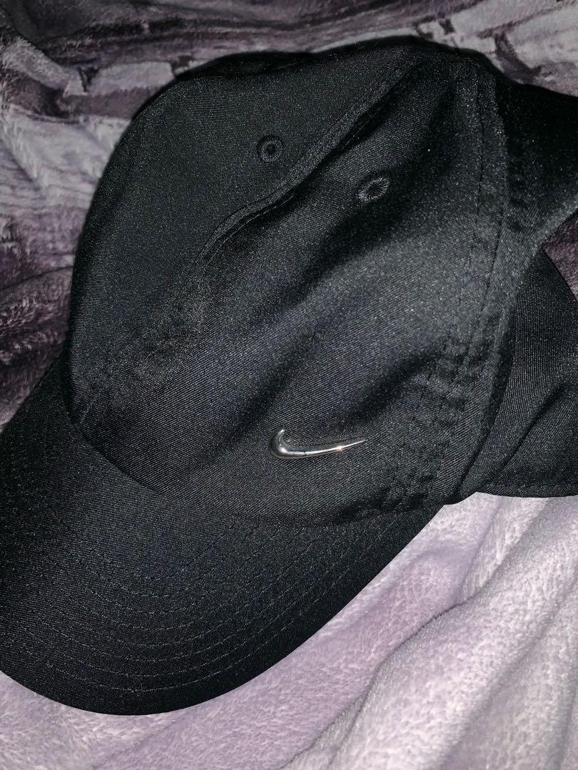 Nike metal swoosh cap in black