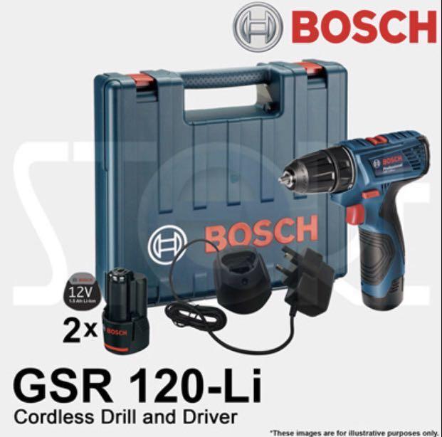 Offer Bosch Cordless Drill Driver 12v Gsr 120 Li On Carousell