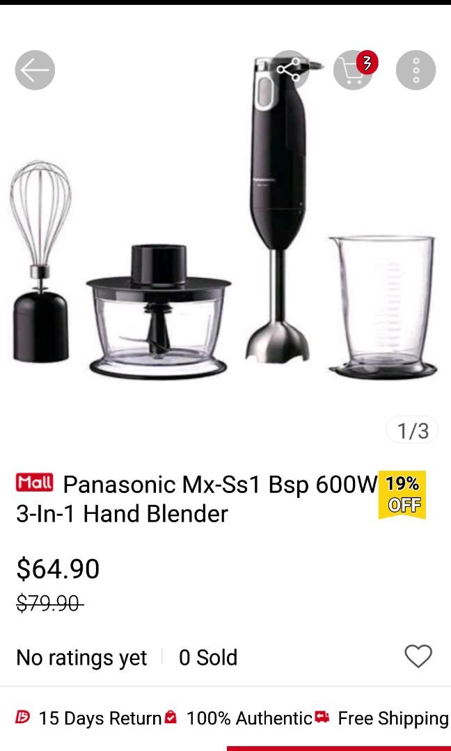 Panasonic MX-SS1 BSP 600W 3-In-1 Hand Blender, TV & Home Appliances ...