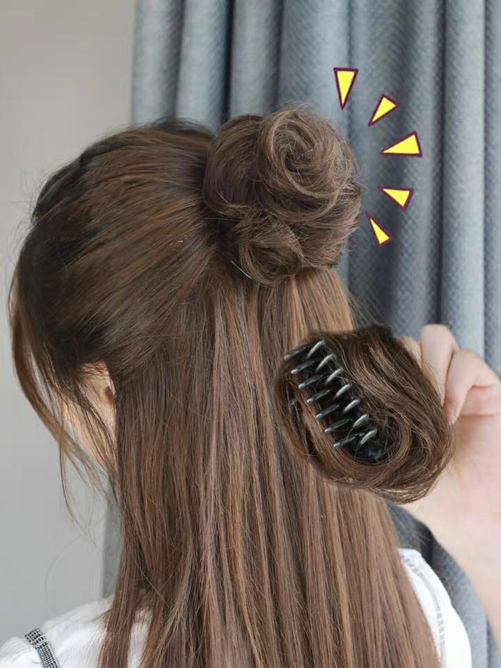 Fake hair bun clip clearance