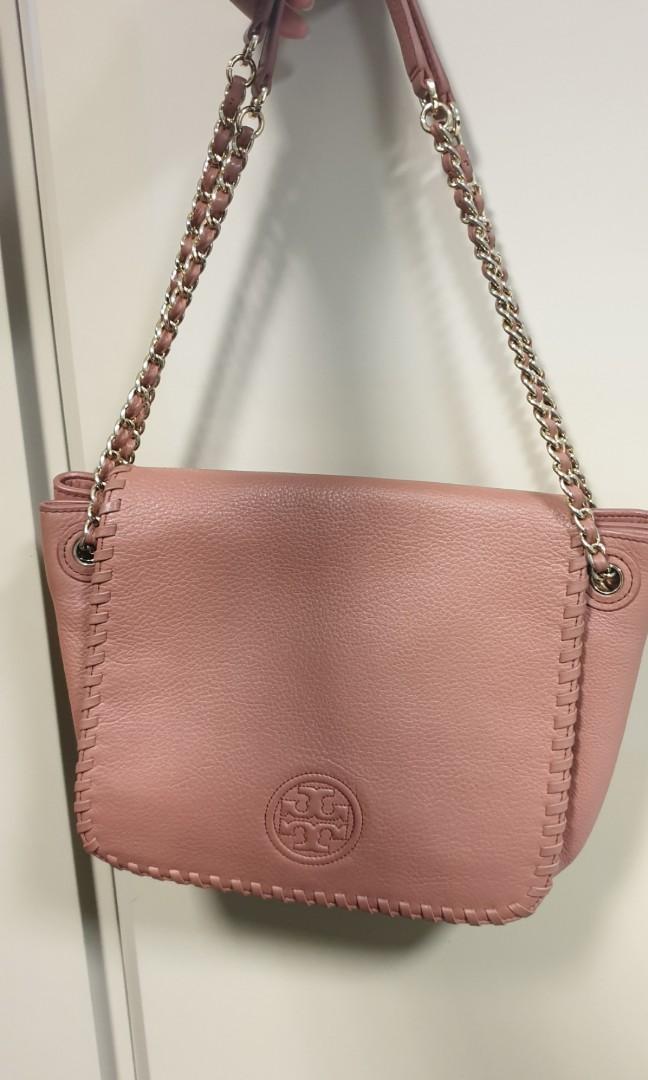 Preloved Tory Burch Marion Small Flap Shoulder Bag in Maple Sugar
