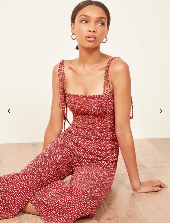 Reformation outlet red jumpsuit