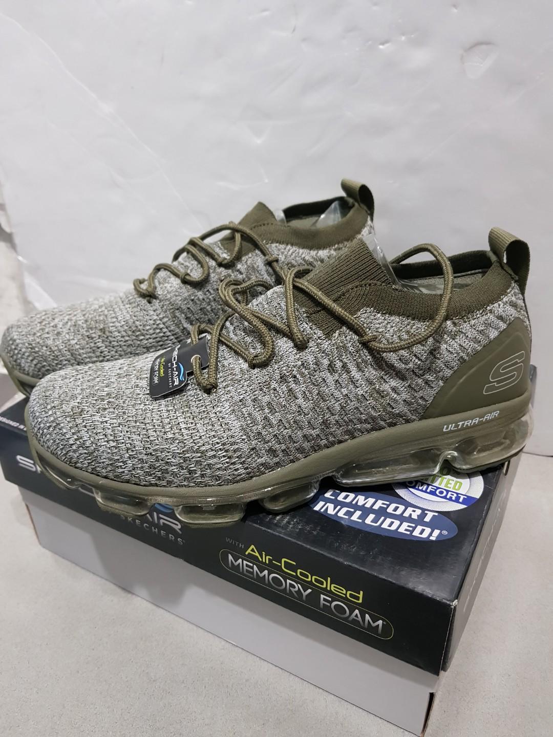 Skecher Skech Air Atlas Olive Green Fesyen Pria Sepatu