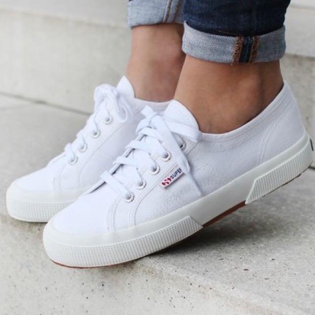 white shoes superga